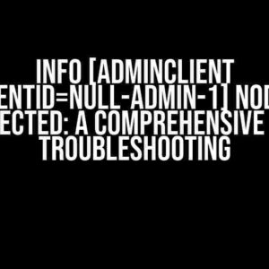 INFO [AdminClient clientId=null-admin-1] Node 1 Disconnected: A Comprehensive Guide to Troubleshooting