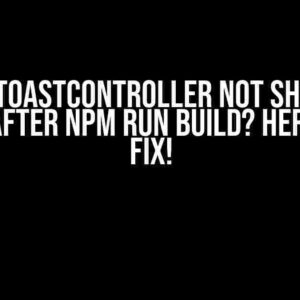 Ionic ToastController Not Showing Toast After npm run build? Here’s the Fix!