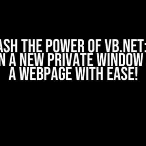 Unleash the Power of VB.Net: Open Firefox in a New Private Window and Load a Webpage with Ease!